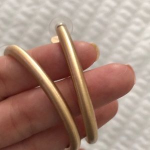 Red Dress matte gold hoops